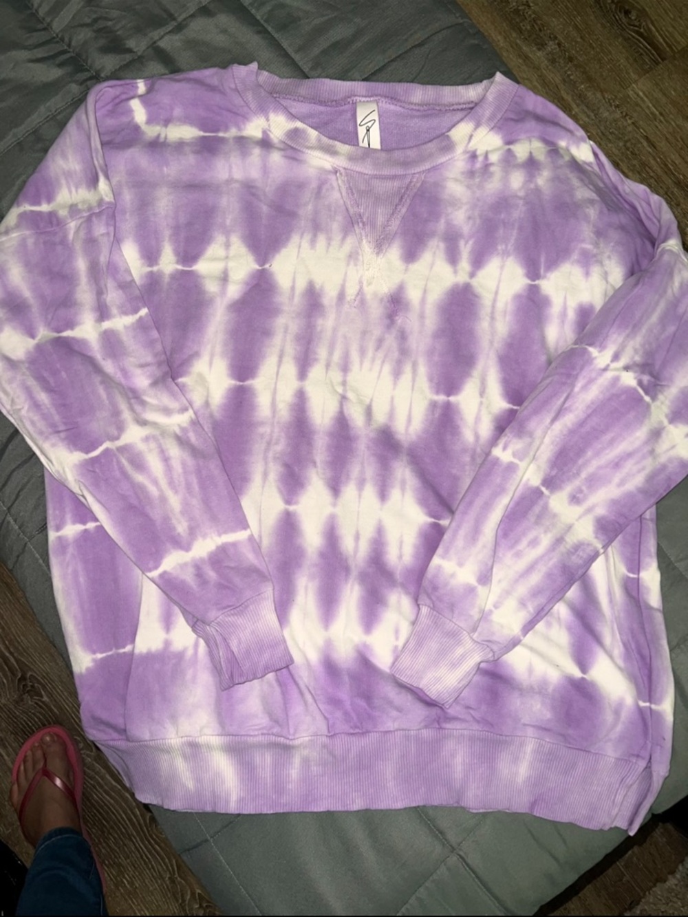 Purple and White Tie-Dye Crewneck Sweatshirt